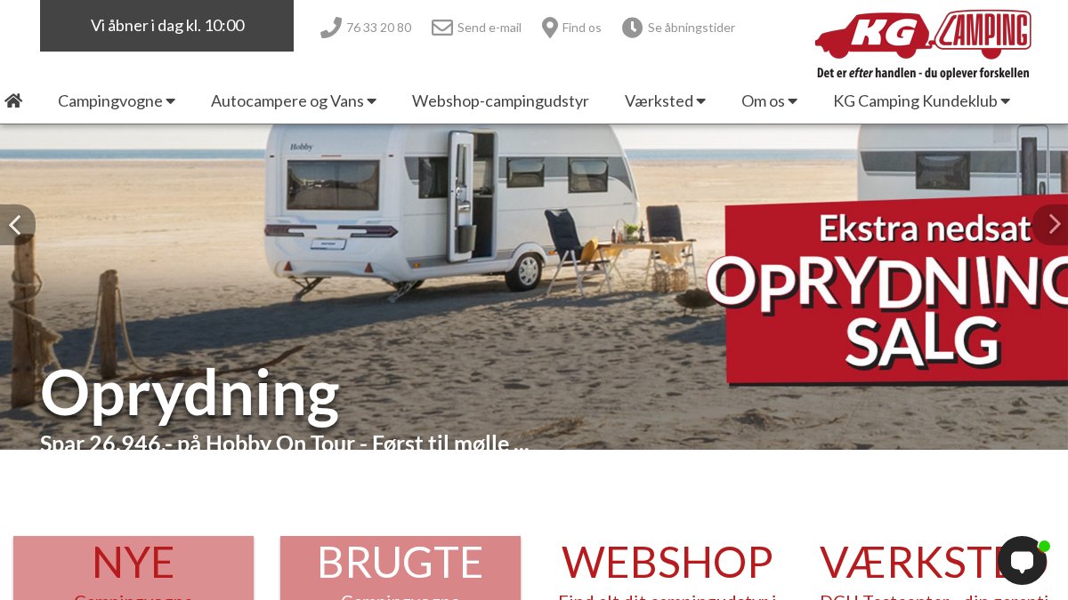 Screenshot of kg-camping.dk interface
