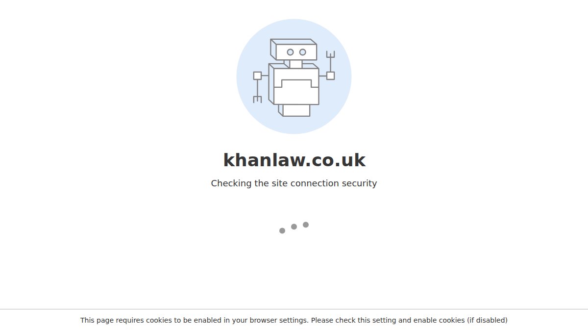Screenshot of khanlaw.co.uk interface