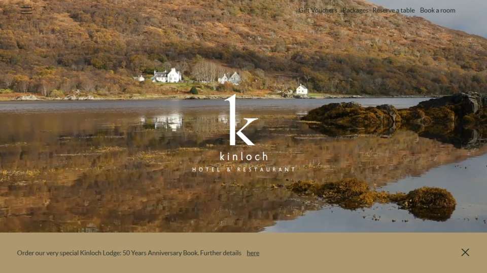 Screenshot of kinloch-lodge.co.uk interface