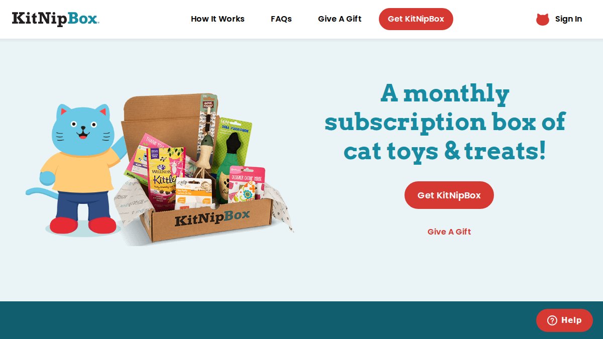 Screenshot of kitnipbox.com interface