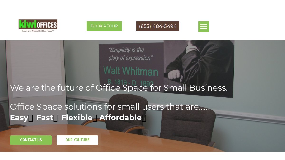 Screenshot of kiwioffices.com interface