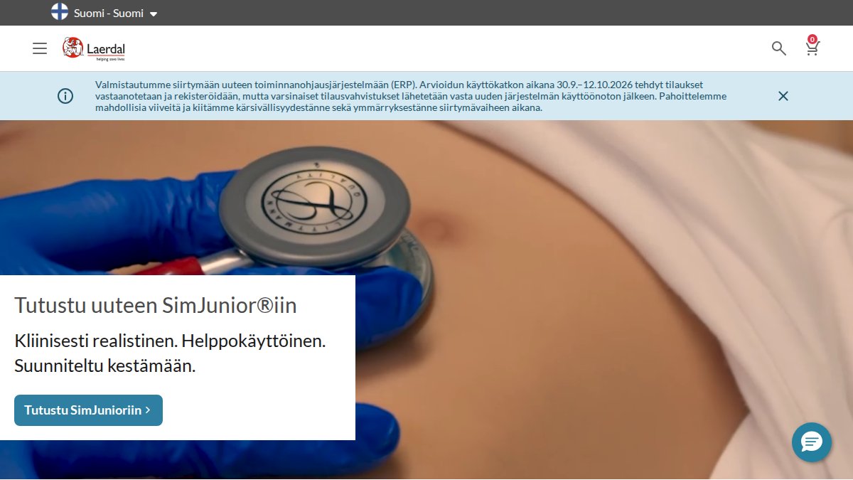 Screenshot of laerdal.com interface