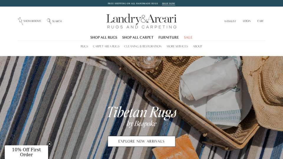 Screenshot of landryandarcari.com interface