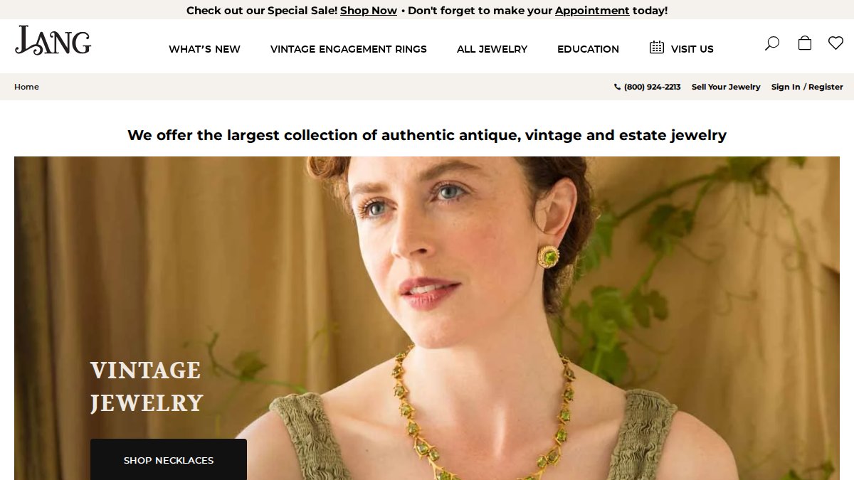 Screenshot of langantiques.com interface