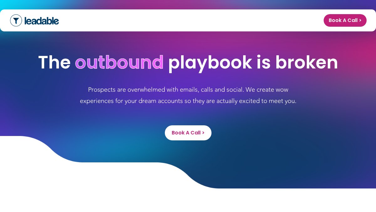 Screenshot of leadable.io interface