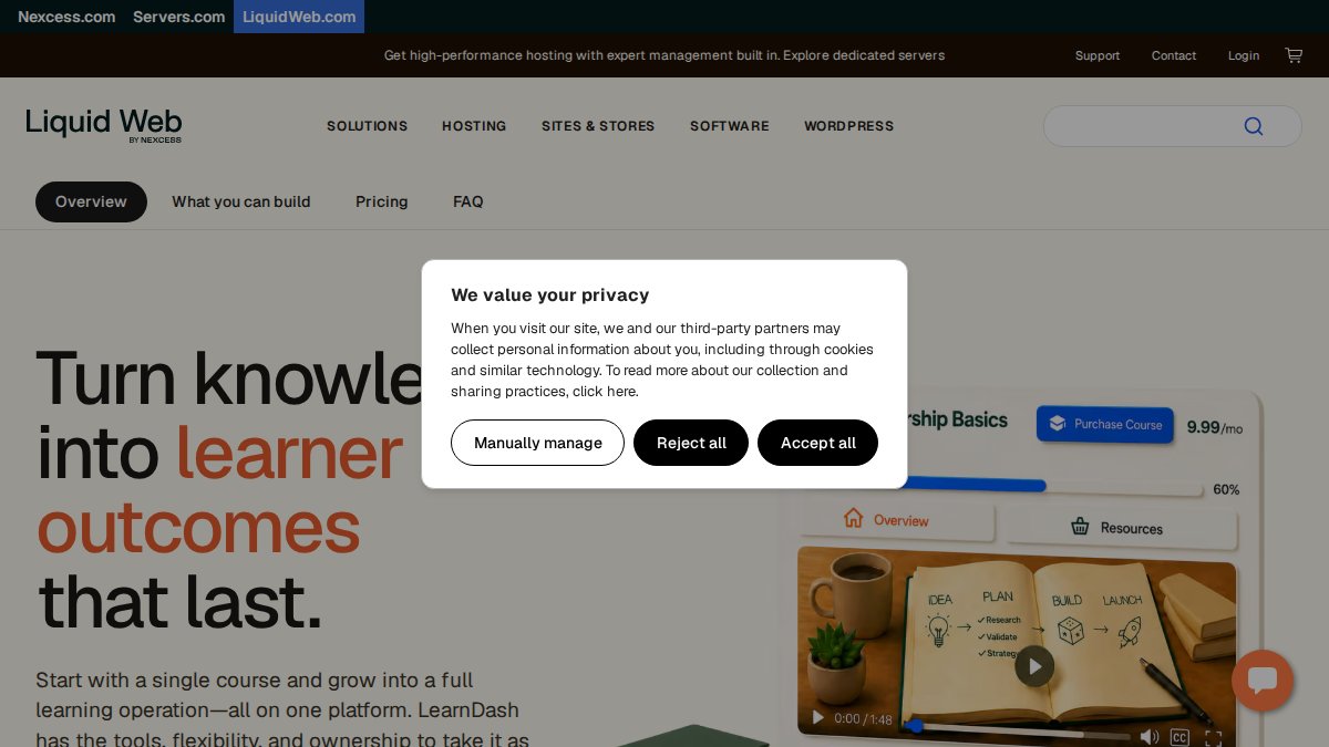 Screenshot of learndash.com interface