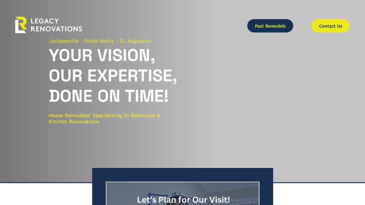 Screenshot of legacyrenovations.com interface