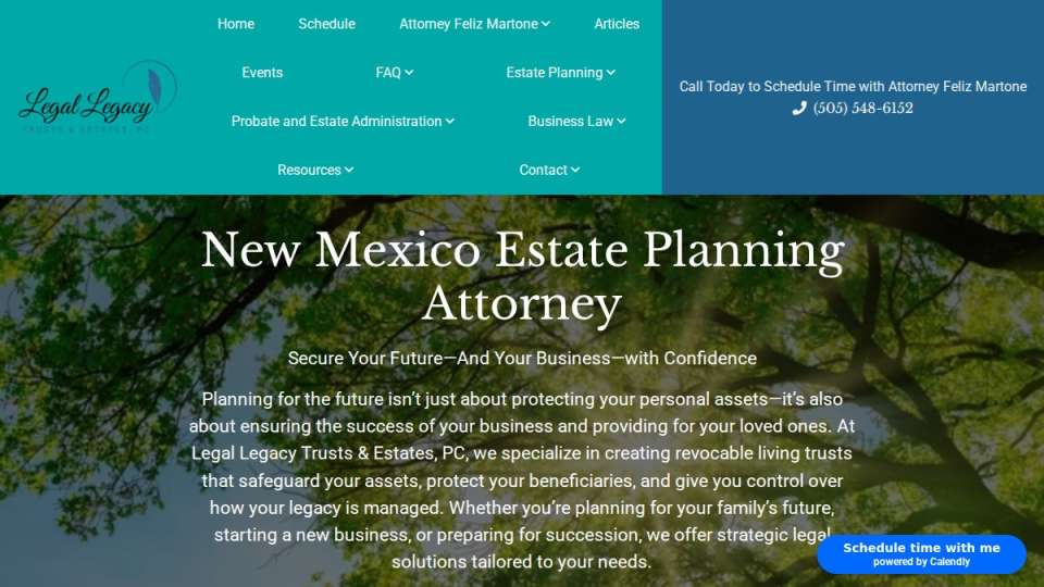 Screenshot of legallegacynm.com interface