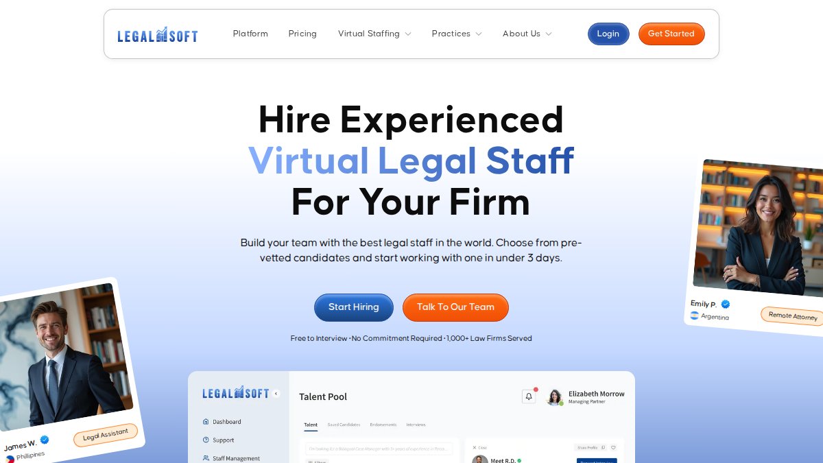 Screenshot of legalsoft.com interface
