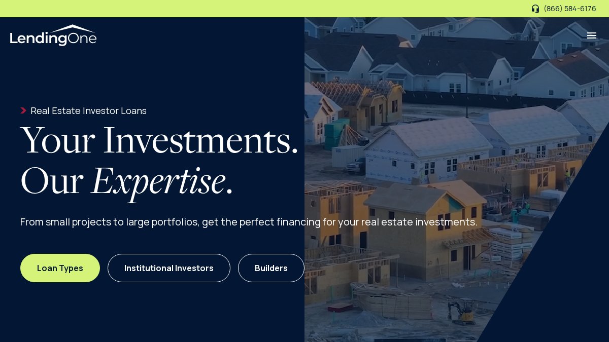 Screenshot of lendingone.com interface