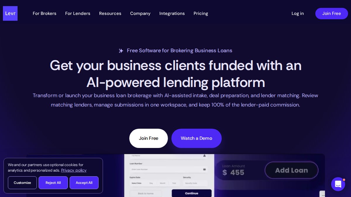 Screenshot of levr.ai interface