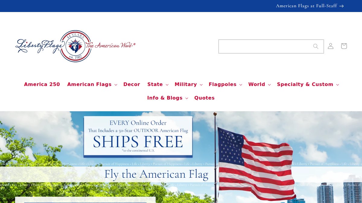 Screenshot of libertyflag.com interface