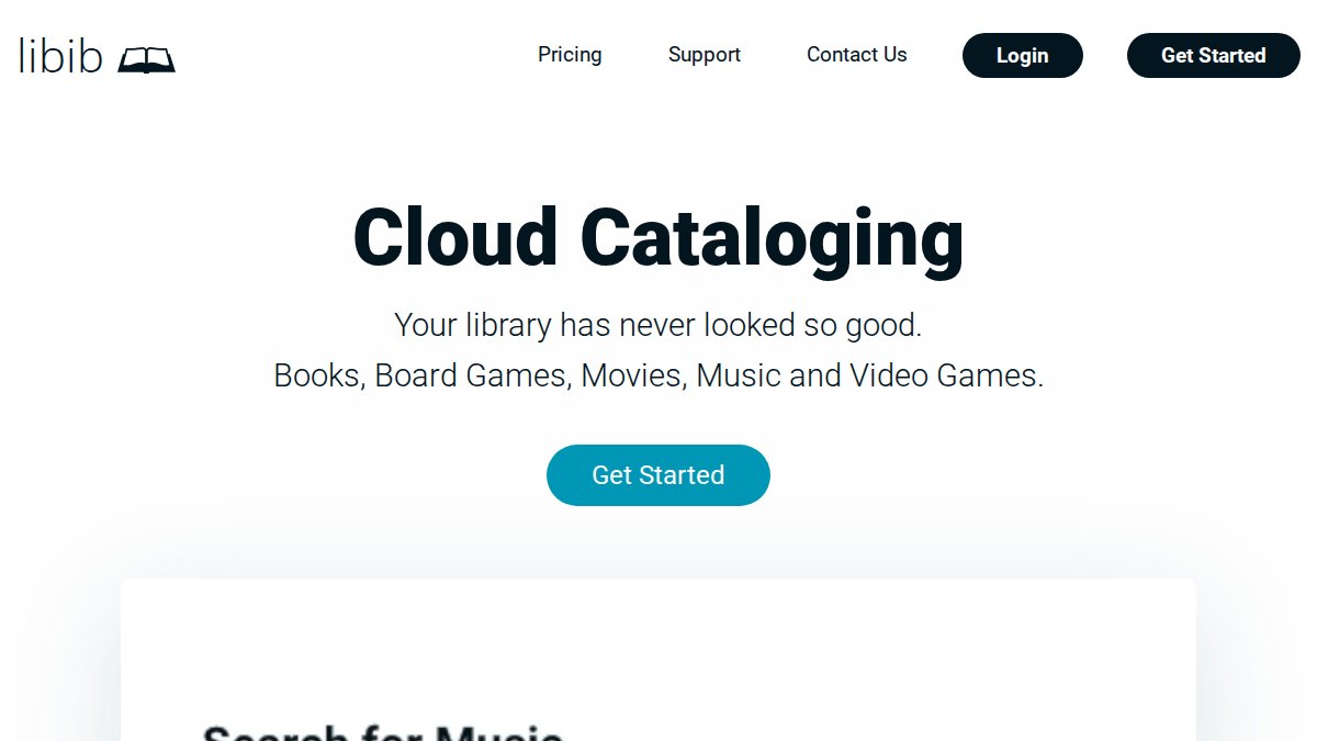 Screenshot of libib.com interface