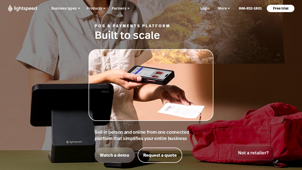 Screenshot of lightspeedhq.com interface