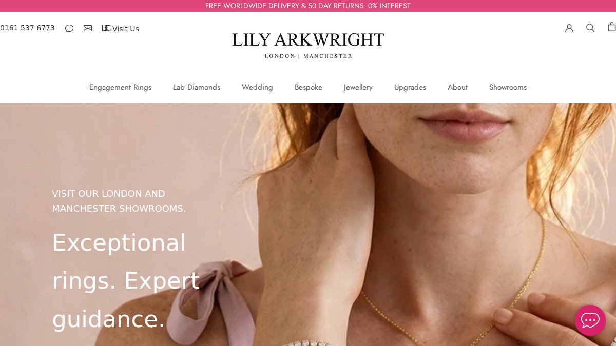 Screenshot of lilyarkwright.com interface