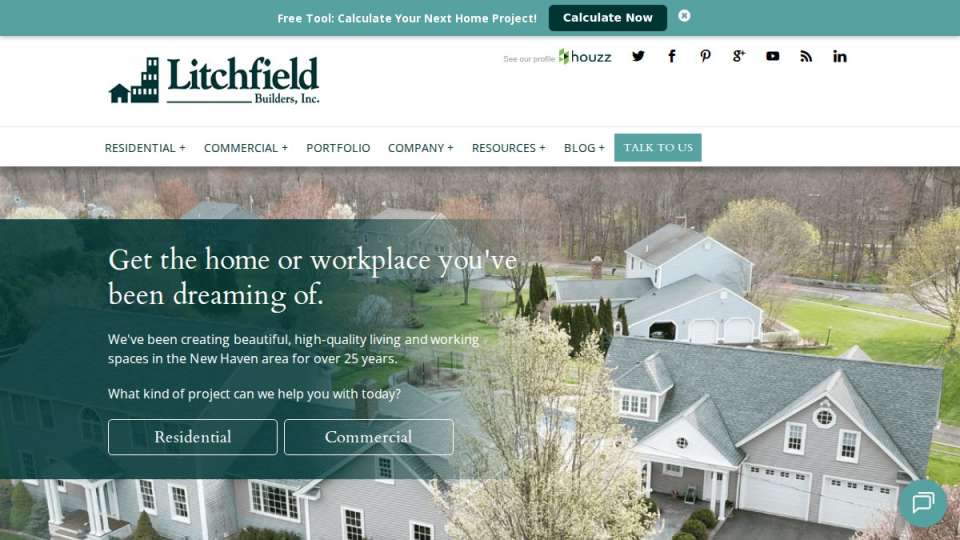 Screenshot of litchfieldbuilders.com interface