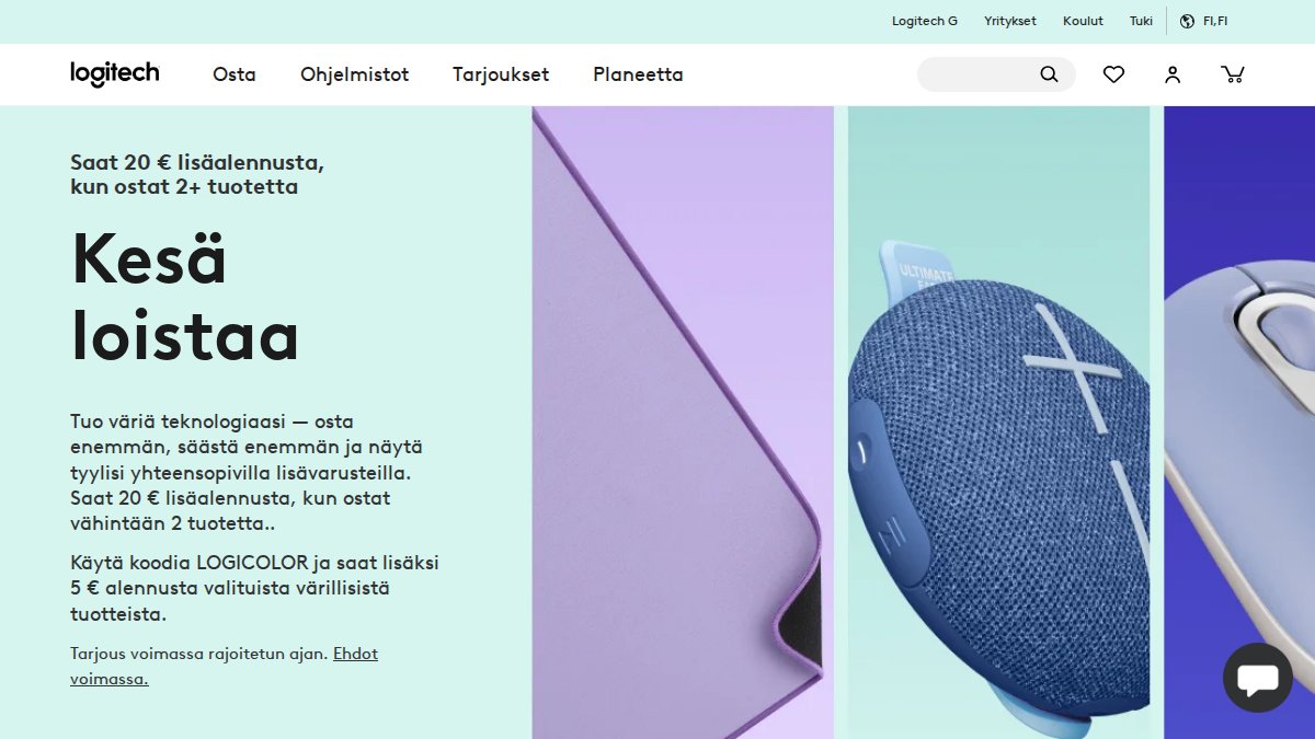 Screenshot of logitech.com interface