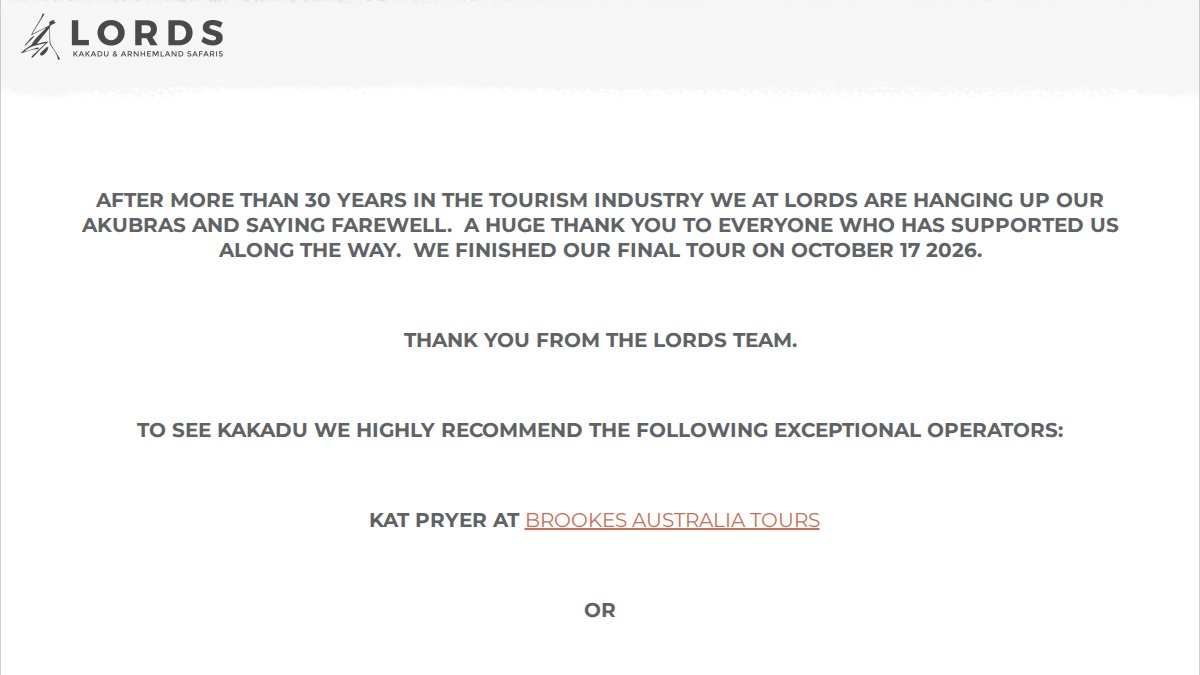 Screenshot of lords-safaris.com interface