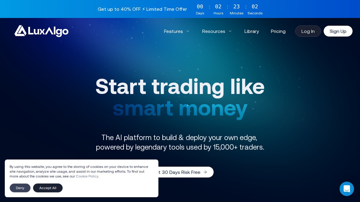Screenshot of luxalgo.com interface