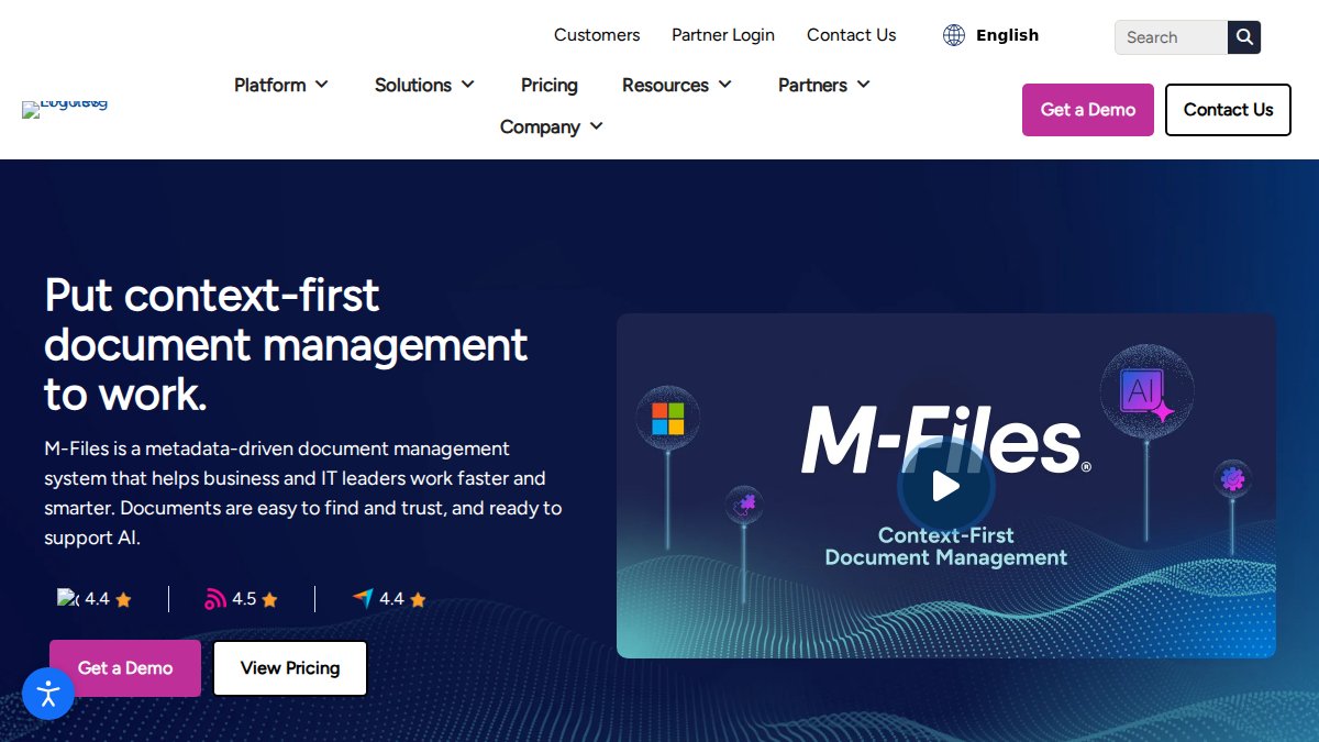 Screenshot of m-files.com interface