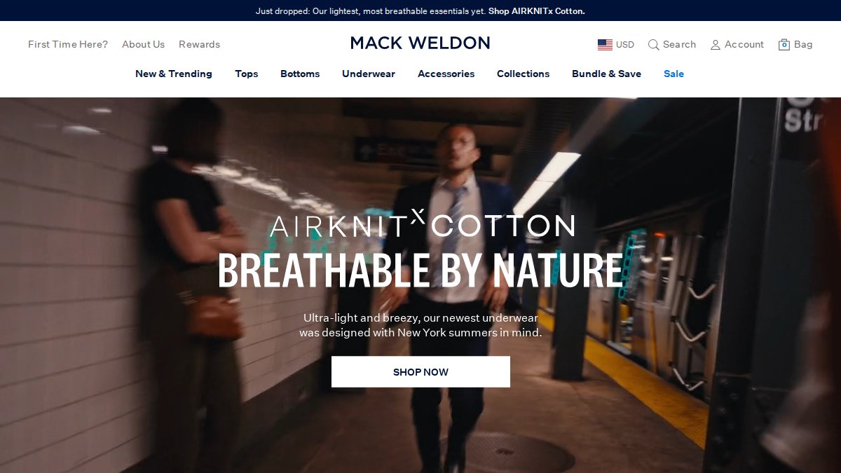 Screenshot of mackweldon.com interface