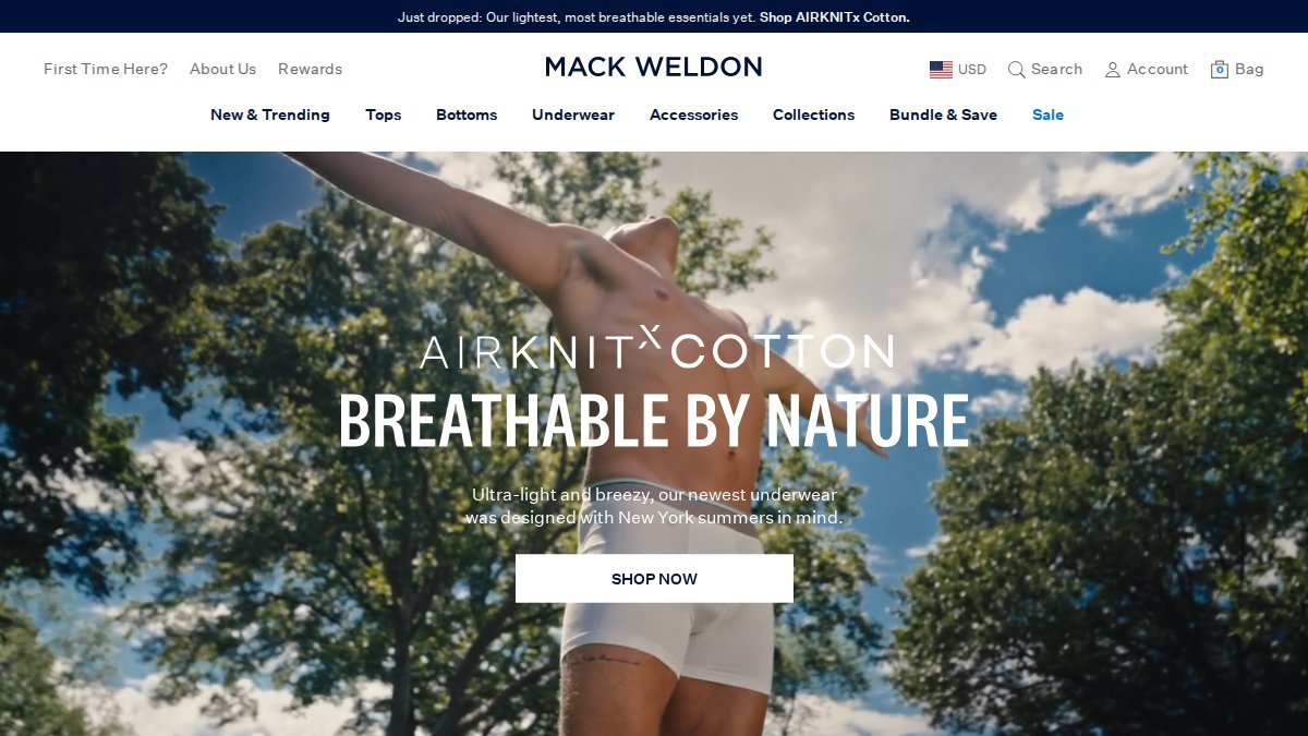Screenshot of mackweldon.com interface