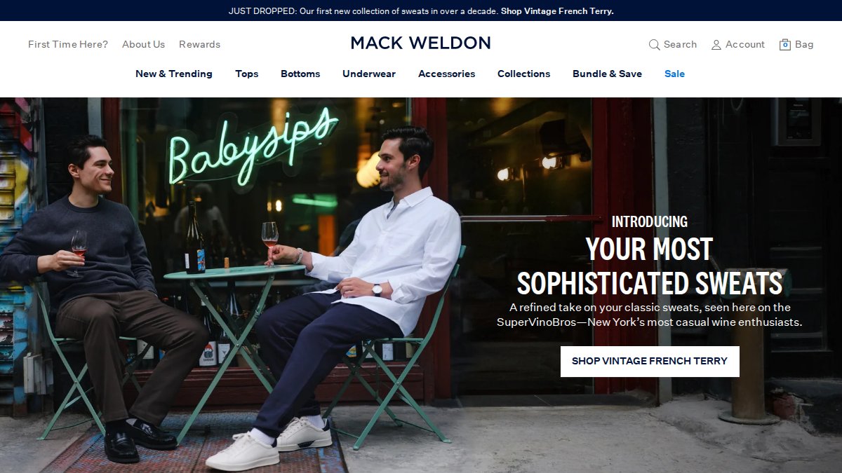 Screenshot of mackweldon.com interface