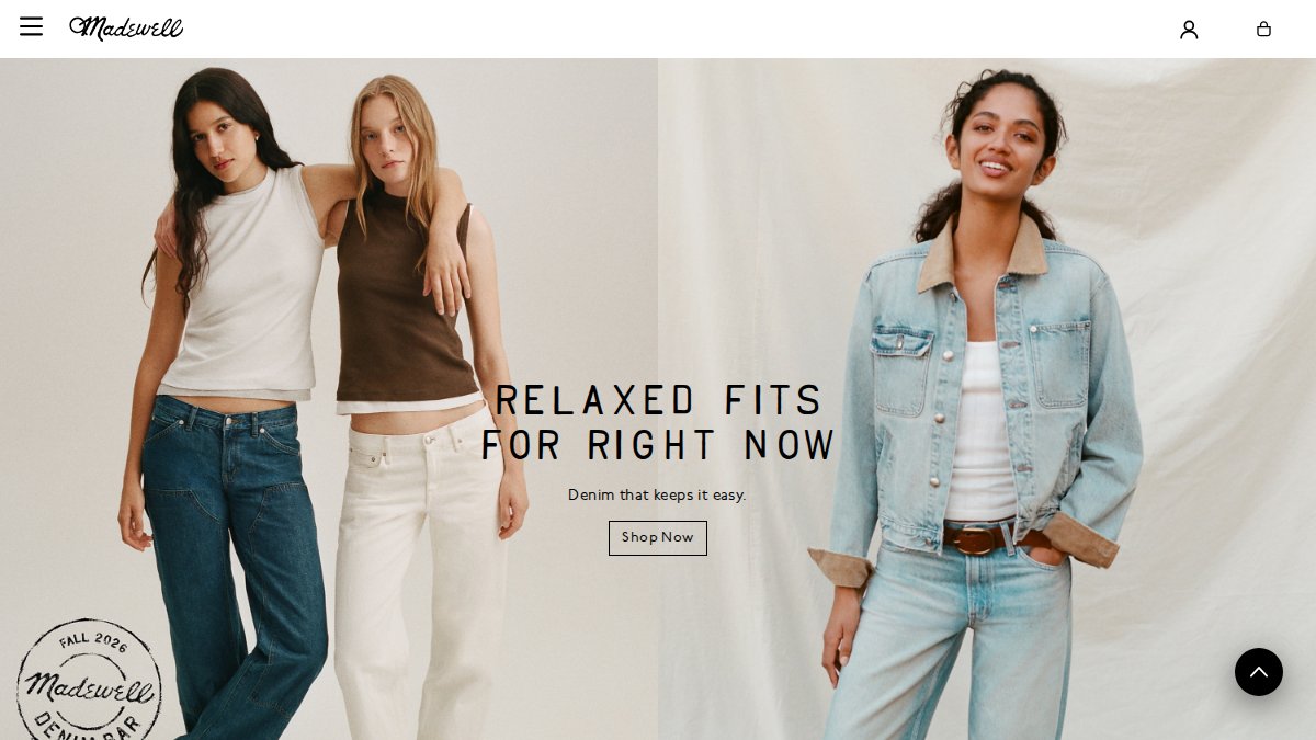 Screenshot of madewell.com interface