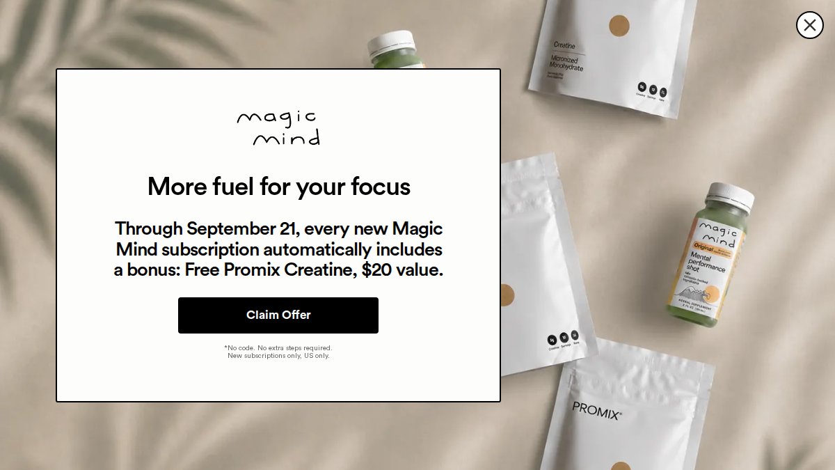 Screenshot of magicmind.com interface
