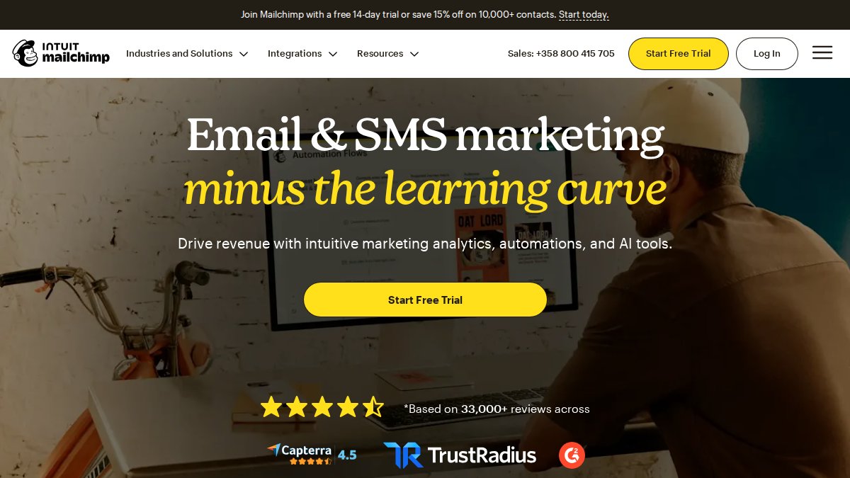 Best Email Marketing Tools for Small Business in 2026 Screenshot of mailchimp.com interface