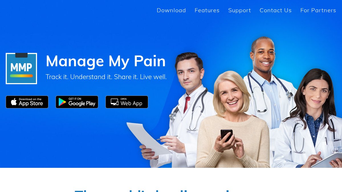 Screenshot of managemypainapp.com interface