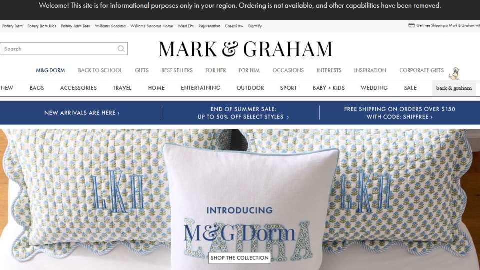 Screenshot of markandgraham.com interface