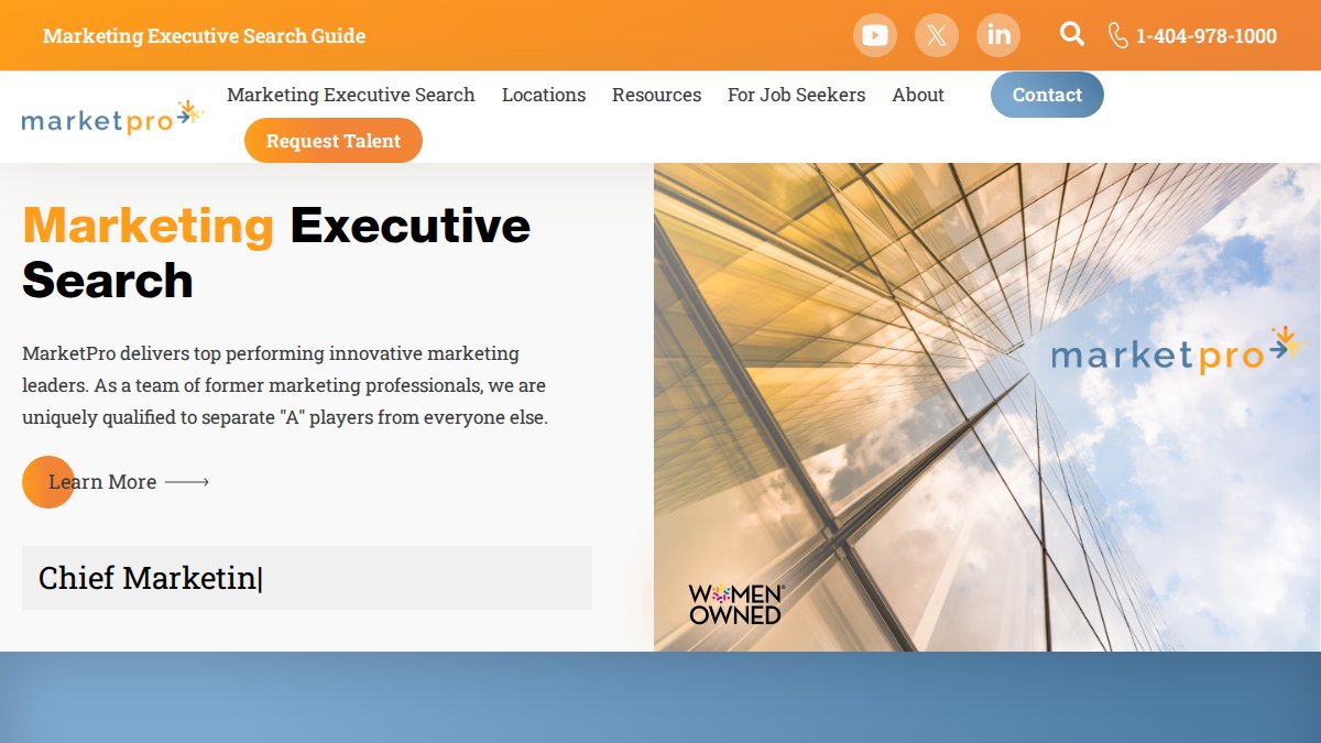 Screenshot of marketproinc.com interface