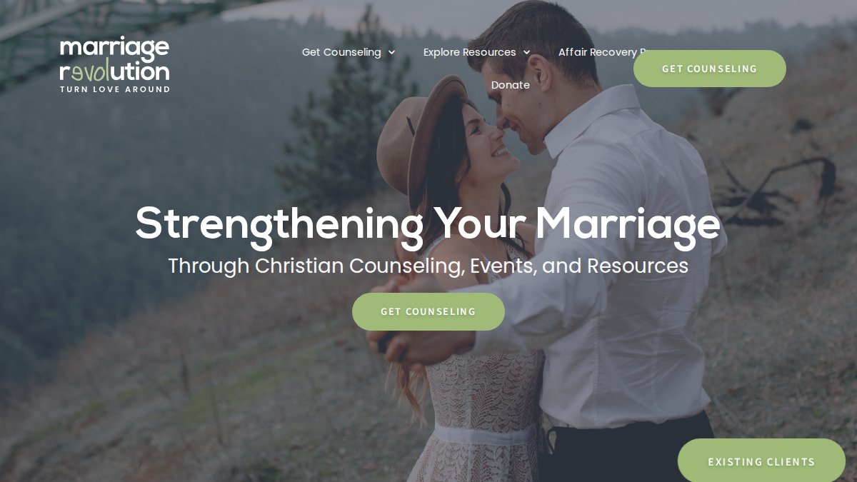 Screenshot of marriagerevolution.org interface