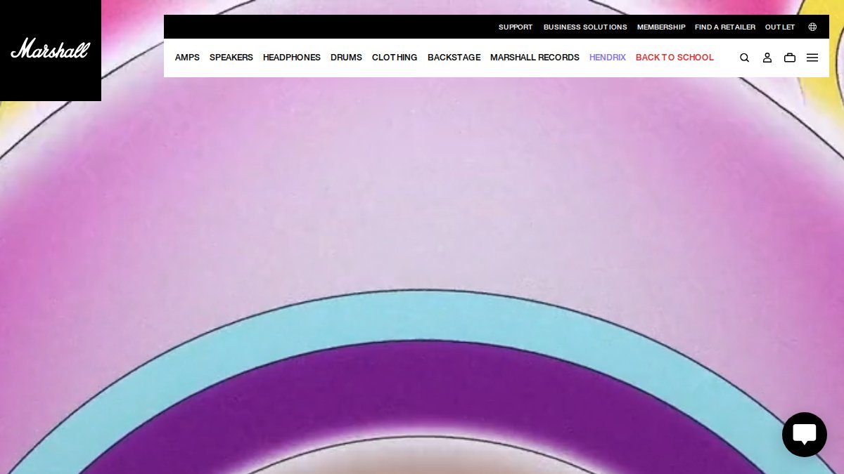 Screenshot of marshallheadphones.com interface