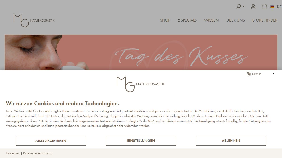 Screenshot of martina-gebhardt-naturkosmetik.de interface