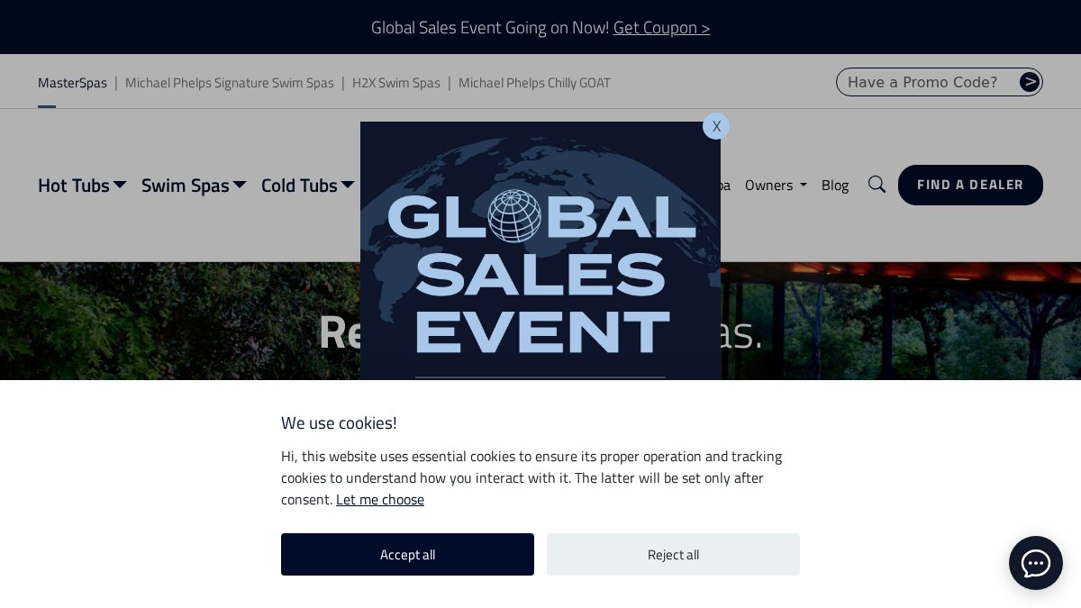 Screenshot of masterspas.com interface