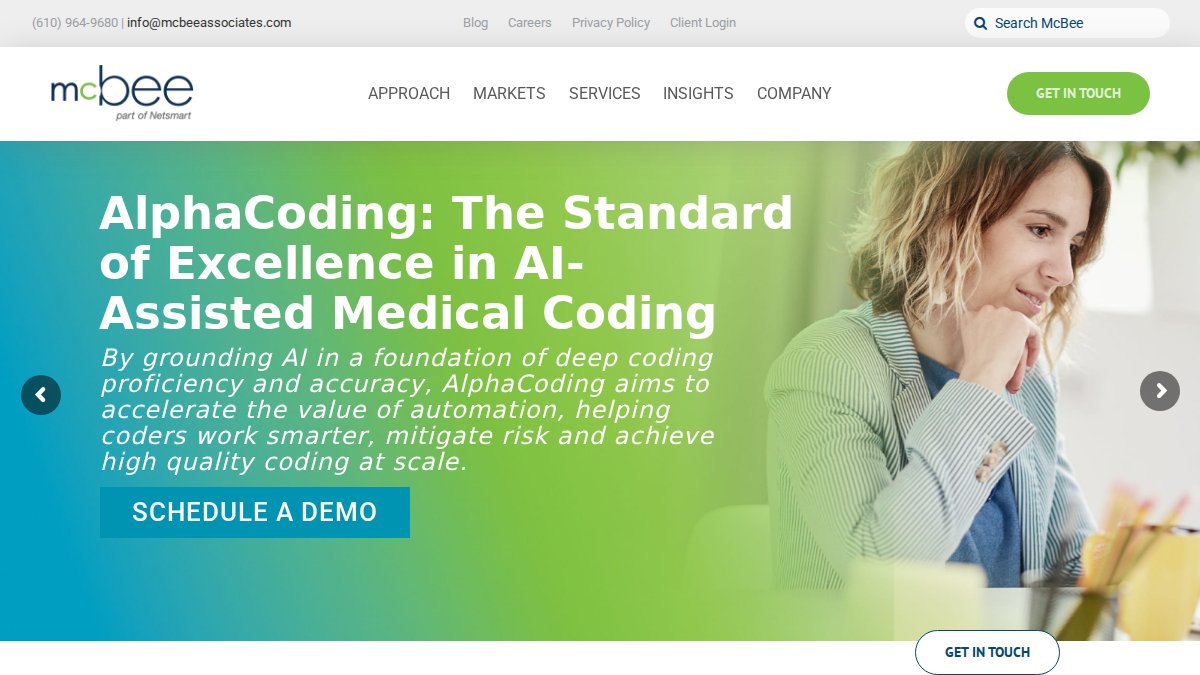 Screenshot of mcbeeassociates.com interface