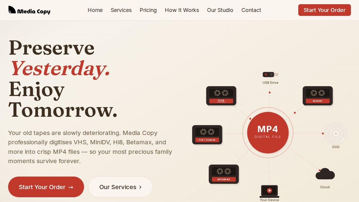 Screenshot of mediacopy.com.au interface
