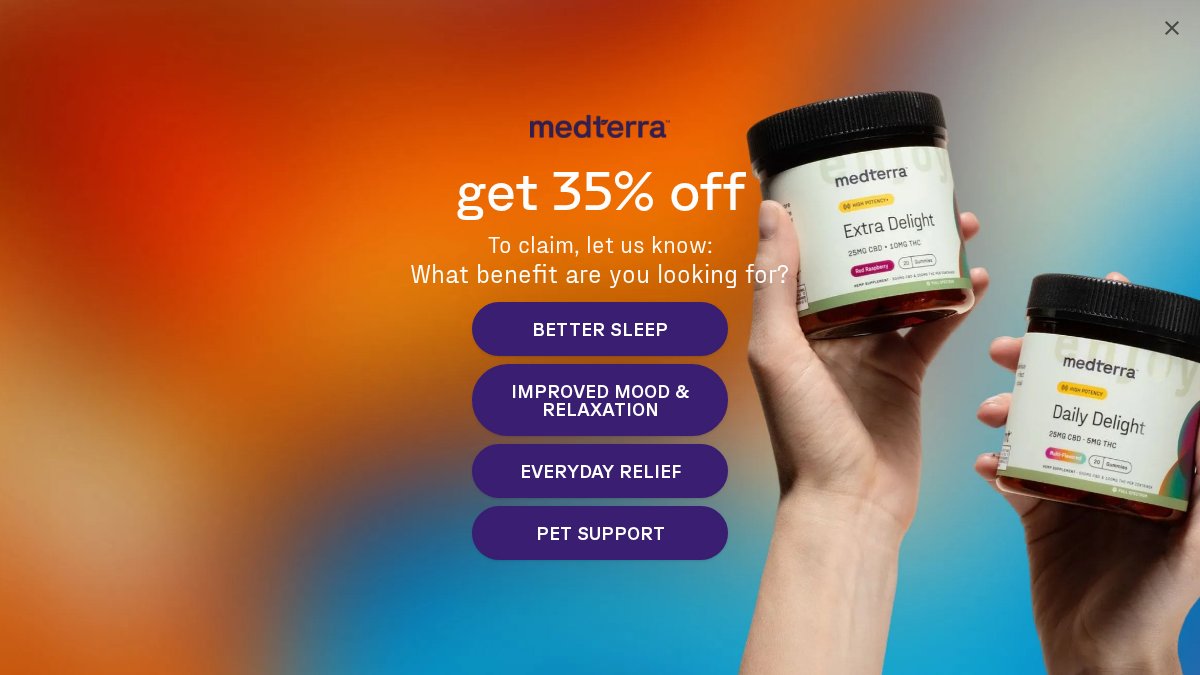 Screenshot of medterracbd.com interface