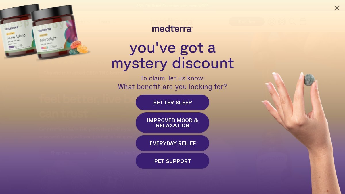 Screenshot of medterracbd.com interface