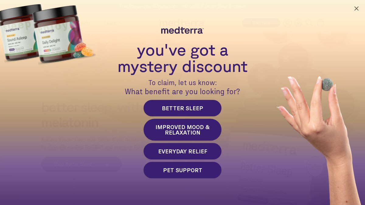 Screenshot of medterracbd.com interface