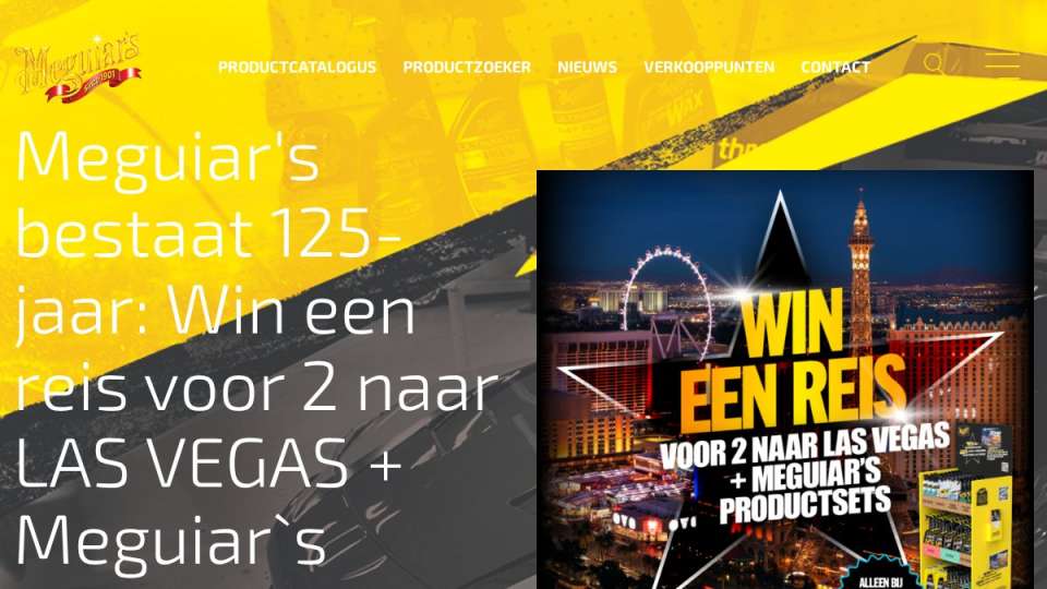 Screenshot of meguiars.nl interface