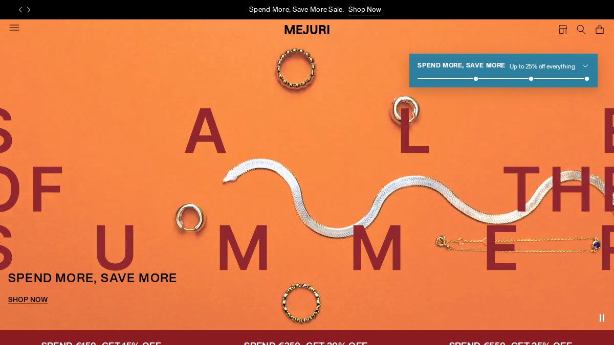 Screenshot of mejuri.com interface
