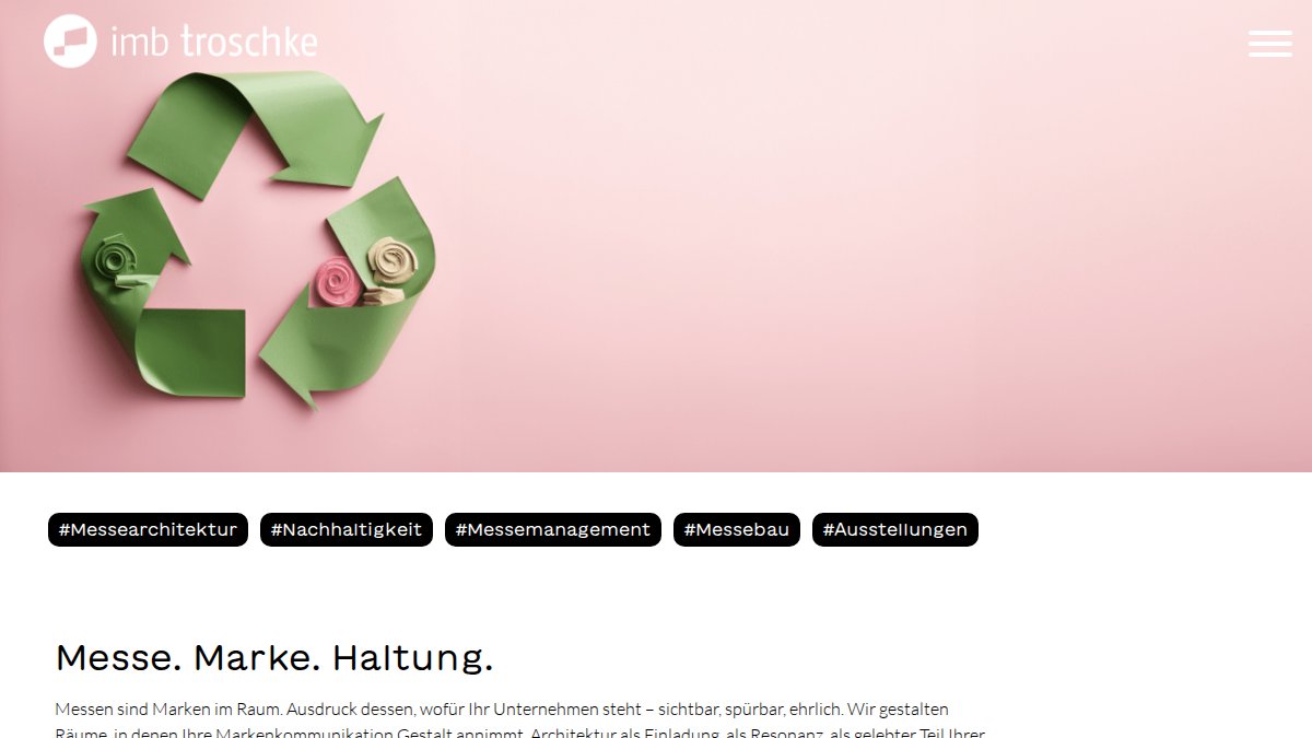 Screenshot of messebau-frankfurt.de interface