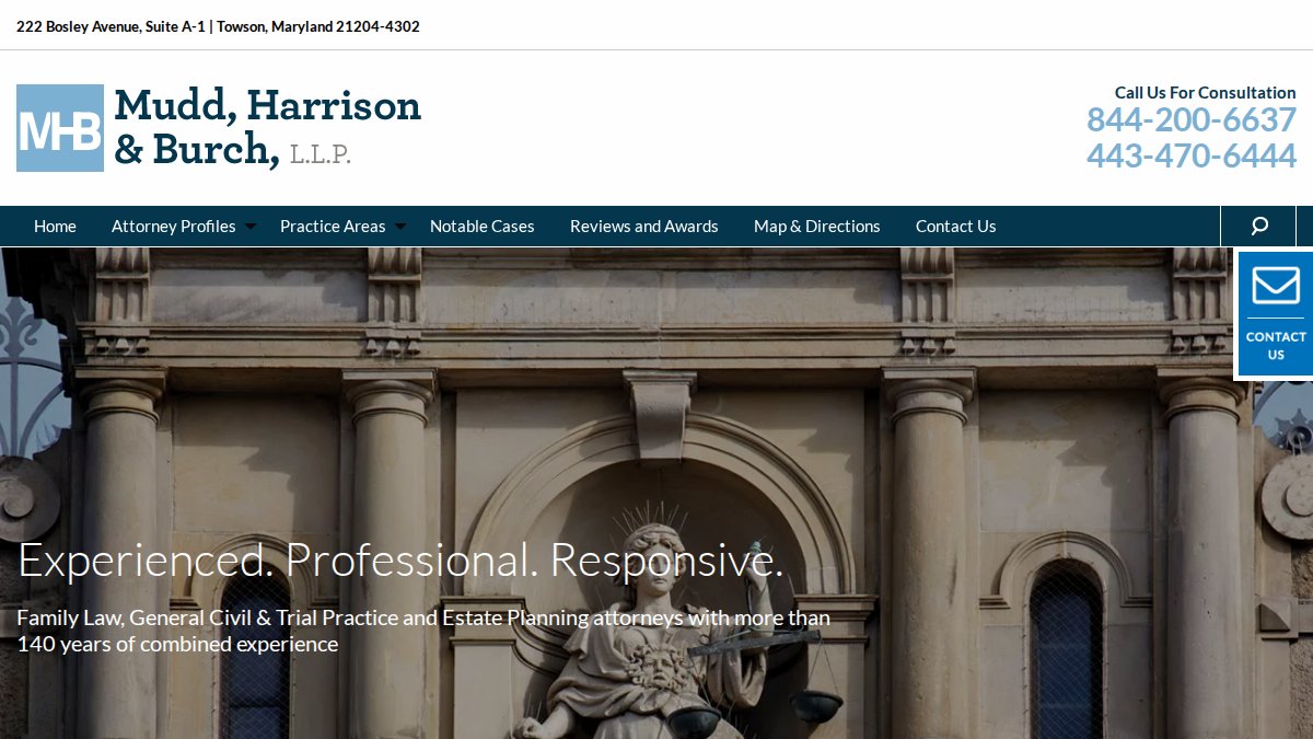 Screenshot of mhblaw.com interface