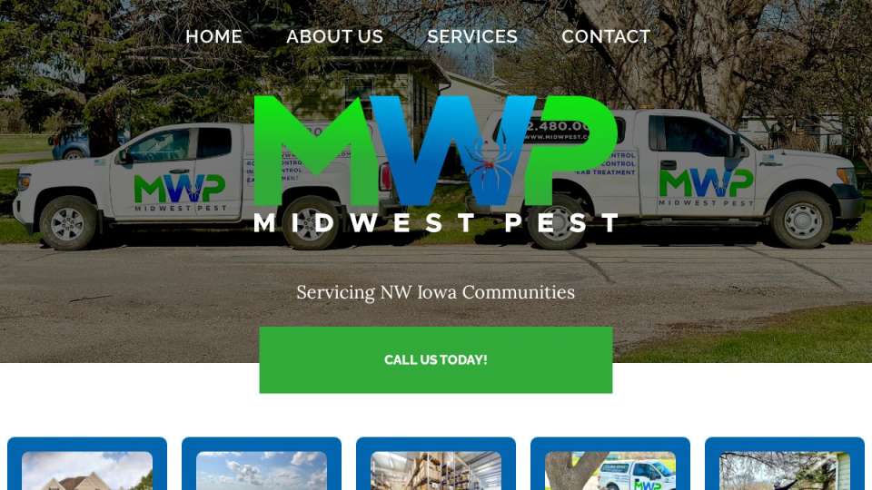 Screenshot of midwpest.com interface