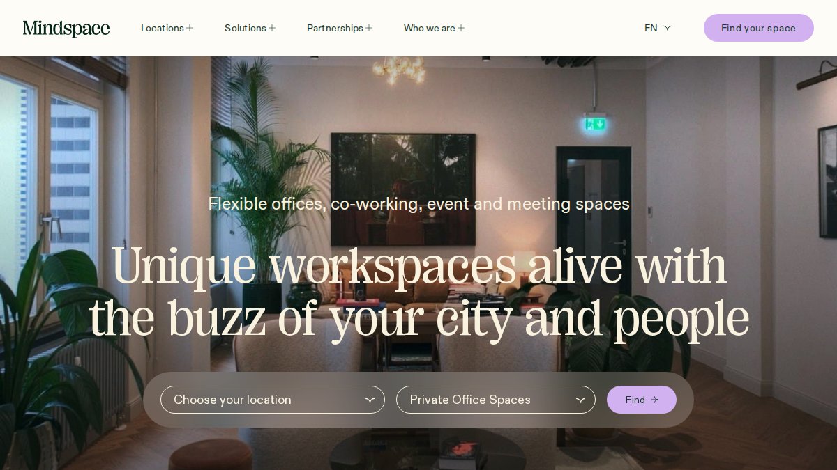 Screenshot of mindspace.me interface