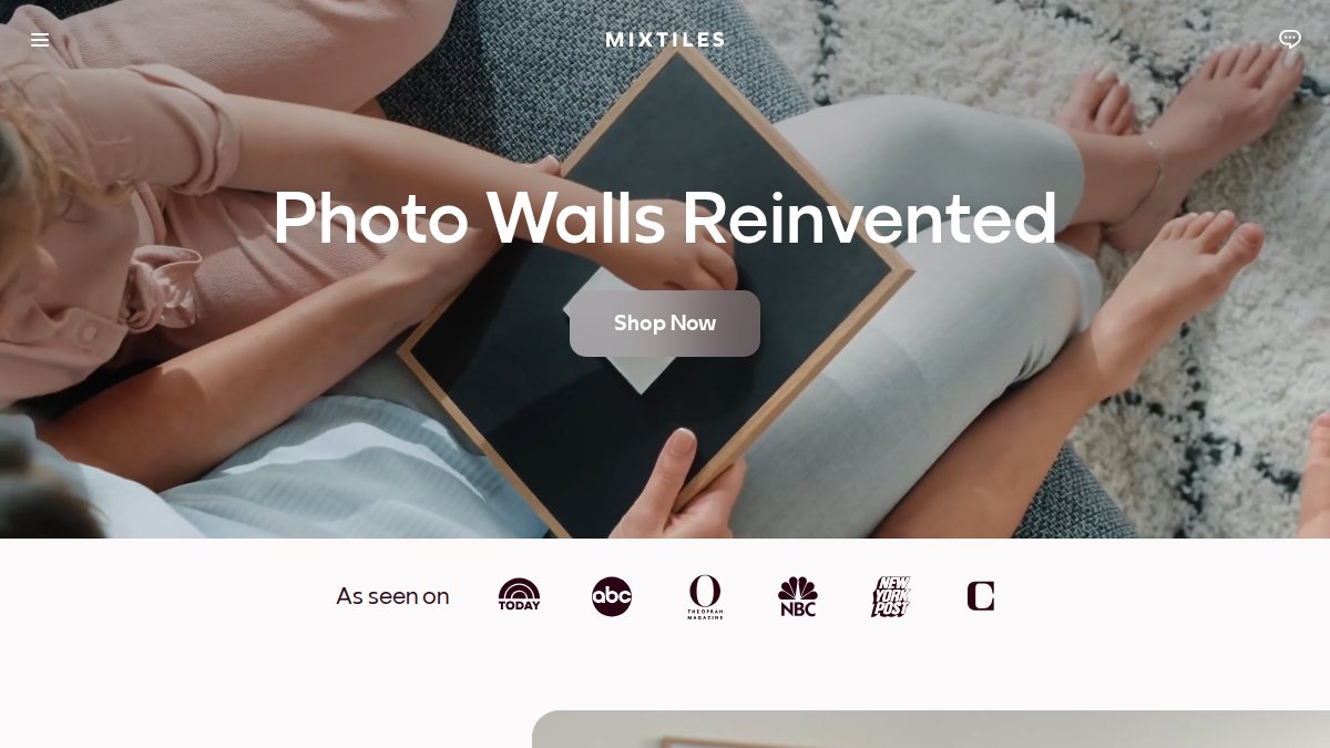 Screenshot of mixtiles.com interface