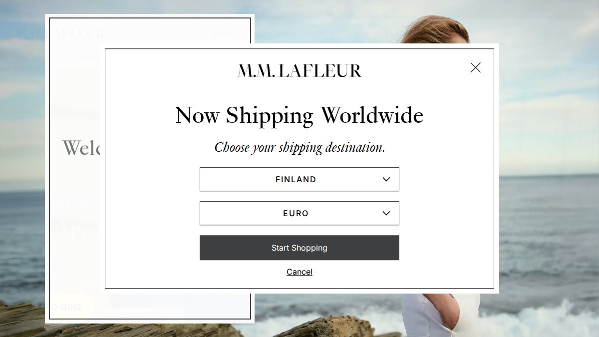 Screenshot of mmlafleur.com interface